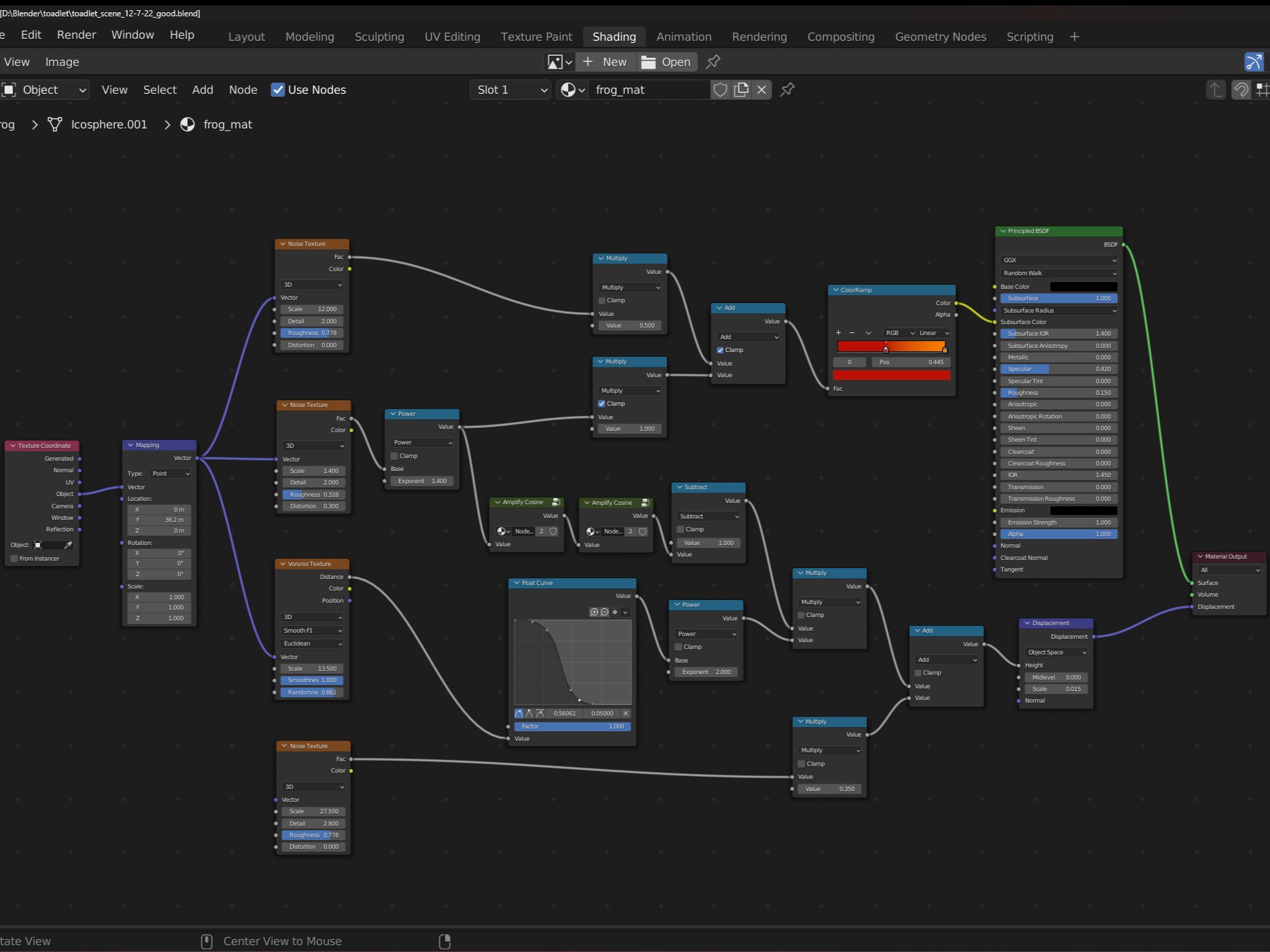 frog material shader network